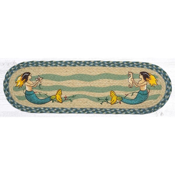 H2H 27 x 8.25 in. ST-OP-245 Mermaid Oval Stair Tread Mat - H22548602