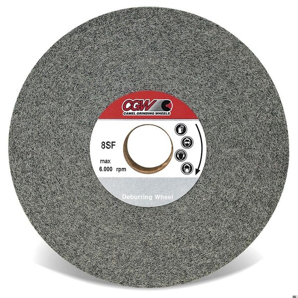 Cgw Abrasives Convolute Wheel, 8 in Dia, 3 in Center Hole, 2 in W Face, Fine Grade, Silicon Carbide Abrasive - 70149