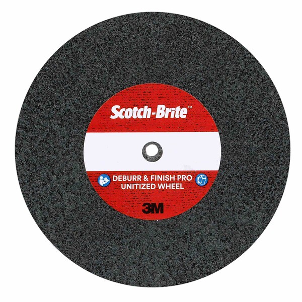 Scotch-Brite Deburr&Finish PRO Unitized Whl, 3inx1inx1/4in, 2S FIN, 10/pk - 7100143466