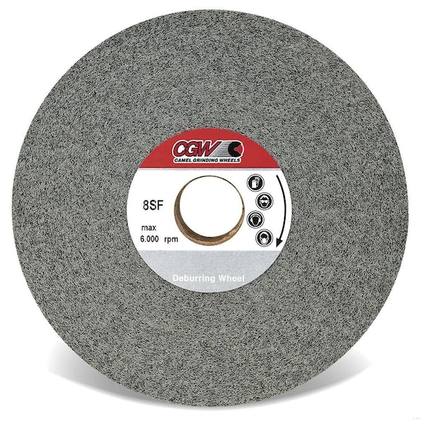 Cgw Abrasives Convolute Wheel, 8 in Dia, 3 in Center Hole, 2 in W Face, Fine Grade, Silicon Carbide Abrasive - 70148