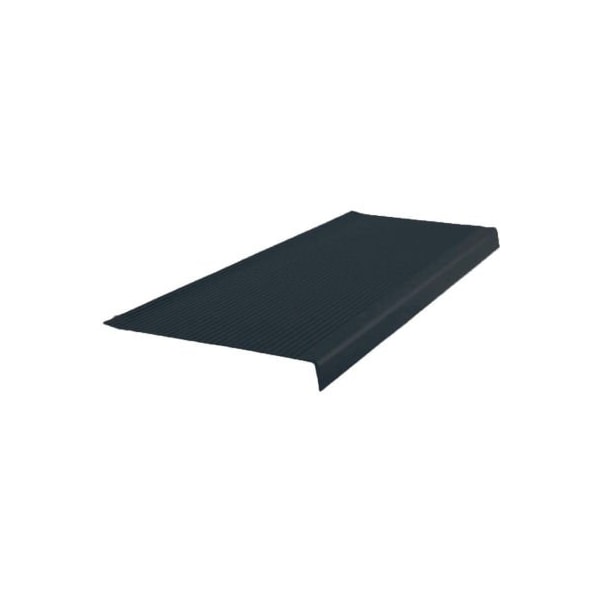 Roppe Vinyl Light Duty Ribbed Stair Tread Square Nose 12.41in x 42in Black - 42161P100