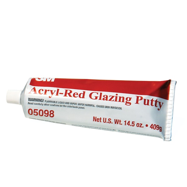 3M 3M Acryl-Red Glazing Putty, 05098, 14.5 oz, Tube, Tube - 7000045481