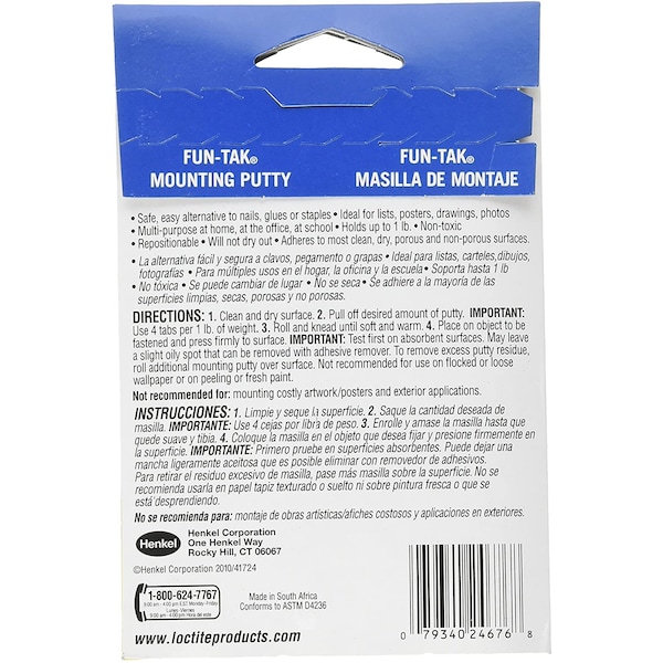 Loctite Loctite Fun-Tak Low Strength Synthetic Rubber Blue Mounting Putty 2 oz - 1087306