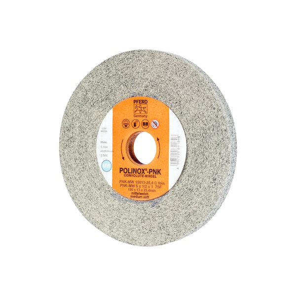 Pferd 6" x 1/2" Convolute Wheel - 1" A.H. - SiC Fine (MW) 7SF - 48200
