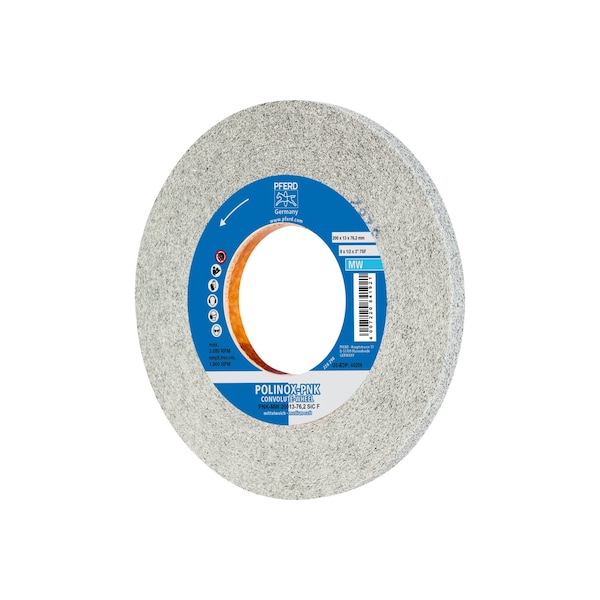 Pferd 8" x 1/2" Convolute Wheel - 3" A.H. - SiC Fine MW 7SF - 48208