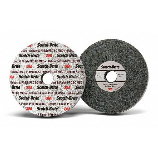 Scotch-Brite Deburr&Finish PRO Unitized Whl, 3inx1/2inx1/4in, 2S FIN, 20/pk - 7100143467