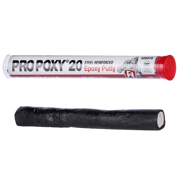 Oatey Hercules ProPoxy 20 Series Epoxy Putty, Solid, Black/White, 4 oz - 25515