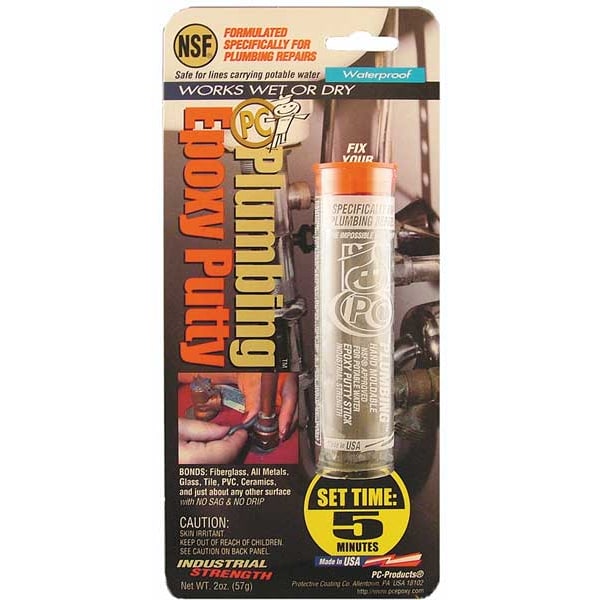 Pc Products Plumbing Putty, 2 oz Container Size, Stick, PC-Plumbing, Gray/Tan - 025598