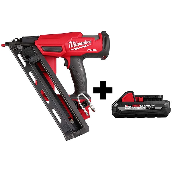 Milwaukee Tool M18 15GA Finish Nailer, M18 CP3.0 Battery - 2839-20, 48-11-1835