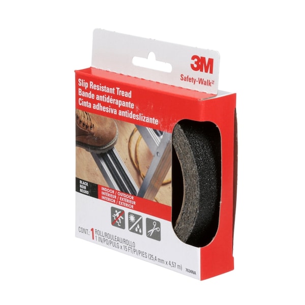 3M Slip Resistant Tape Black, 1 in W x 15 ft L - 610B-R1X180