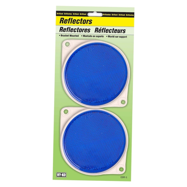 Hy-Ko 3.25In Carded Blue Reflector, 12PK - A10622