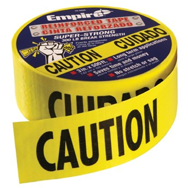 Empire Level Mfg Co EmpireA Level Caution Tape Heavy Dutyreinforced 3 in. X500 in. Roll - 272-76-0600