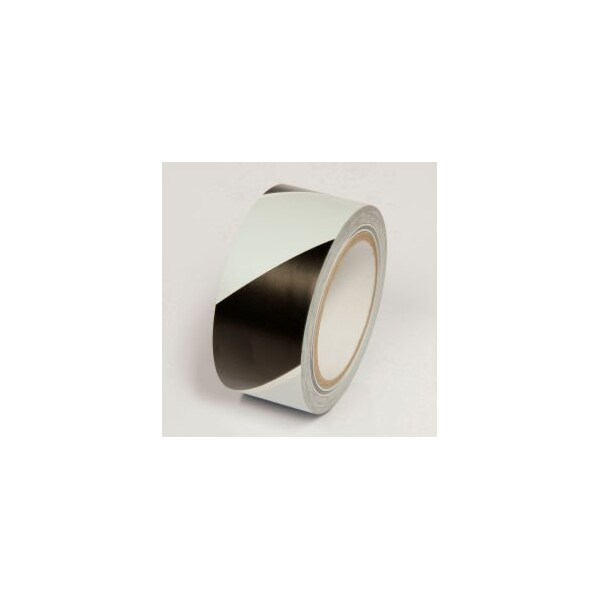 Top Tape And Label Hazard Marking Tape, Black/White Stripes, 2"W x 108'L Roll, WT2300 - WT2300