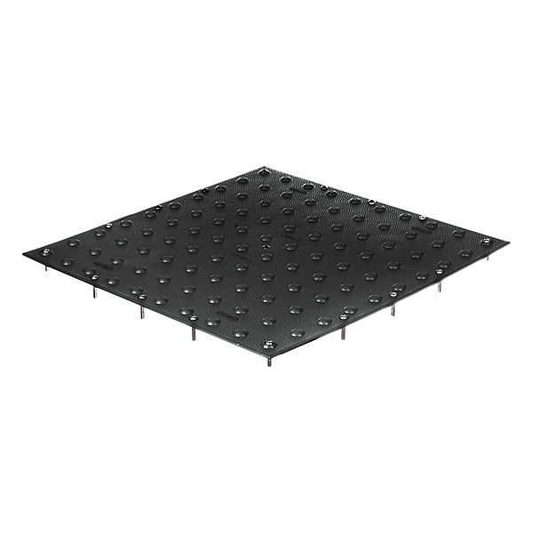 Tuftile Detectable Warning Tile Polymer Black, 48 in W x 24 in L, 3/16 in Thick - TT2448-UM-BLK-1
