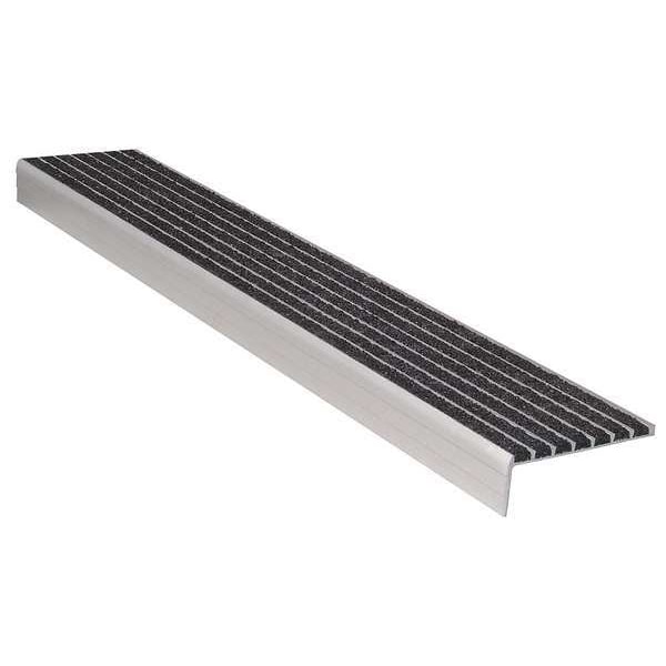 Wooster Products Stair Nosing Extruded Aluminum Black, 60 in W x 1/4" Thick - 142BLA5