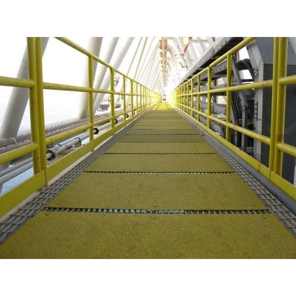 Vigil Antislip Industrial Grade Metal Deck, 47 1/4 in L x 7 57/64 in W, 3/64 in Thickness, Steel, Yellow - 04-425