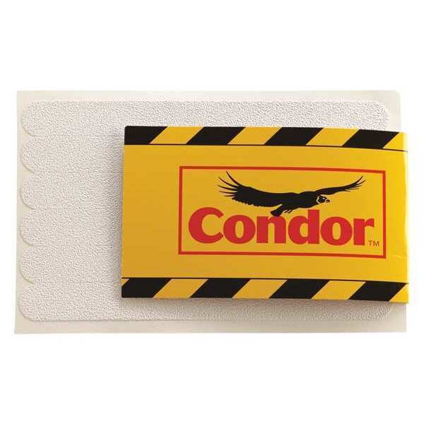 Condor Anti-Slip Tread vinyl Proprietary Grit Size, White, 3/4" W x 7-1/2" L, 27 mil Thick - GRAN1378
