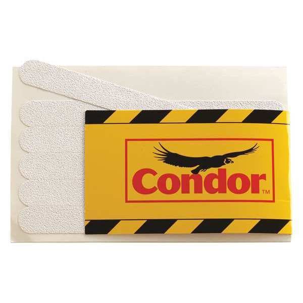 Condor Anti-Slip Tread vinyl Proprietary Grit Size, White, 3/4" W x 7-1/2" L, 27 mil Thick - GRAN1378