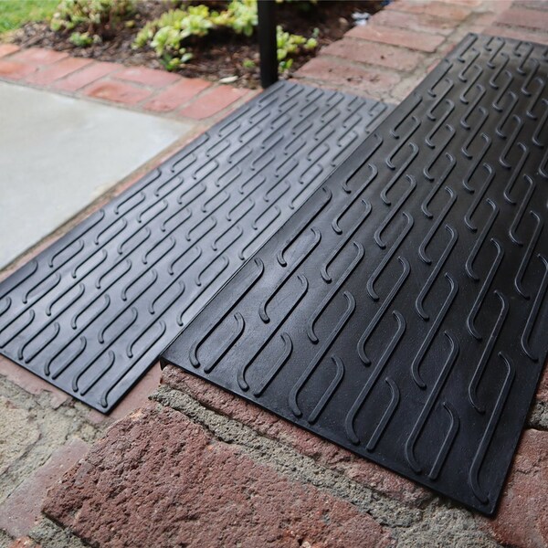 Rubber-Cal Rubber Black, 9.75 in W x 29.13 in L, 0.13 in Thick - 10-104-023-6PK