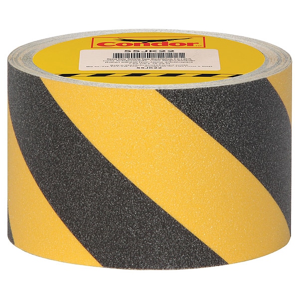 Condor Anti-Slip Tape 46 Grit Size, 4 in W x 60 ft L, 0.03 in Thick - GRAN15293