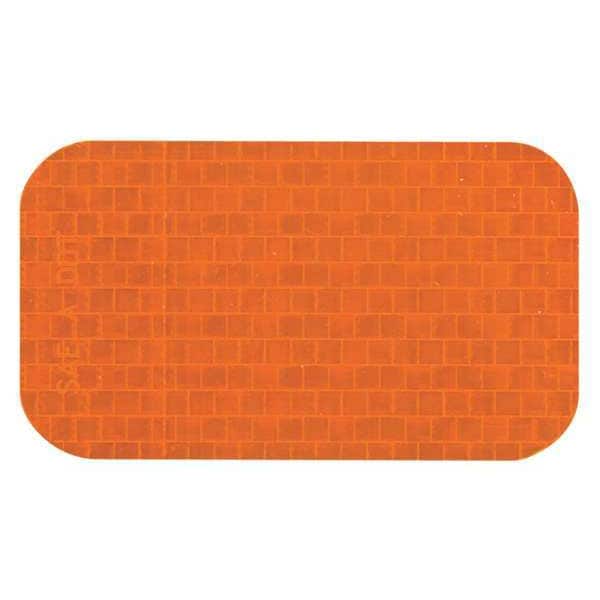 Incom Reflective Stick-On Reflector Base: Resin, Liner: Clear Poly Amber, 2" W x 3-1/2" L, 20 mil Thick - RR250AM