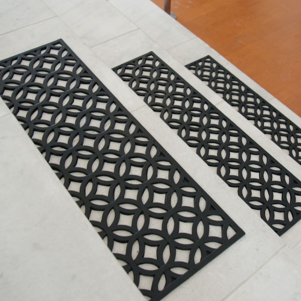 Rubber-Cal 6-Piece Azteca Indoor Outdoor Stair Treads Rubber Step Mats, 9.75 by 29.75-Inch - 10-104-008-6PK