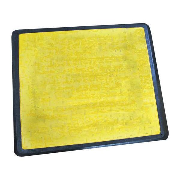 Zoro Select Pedestrian Trench Cover Fiberglass Yellow, 44.3 in W x 44.3 in L, 0.7 in Thick - CSP-TCPED-Y