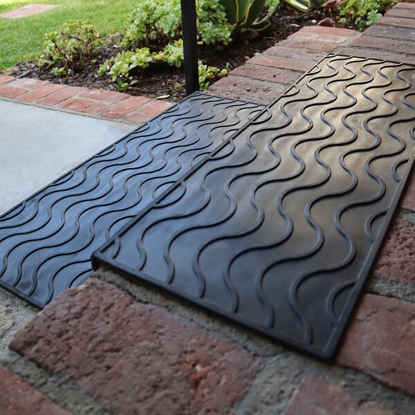 Rubber-Cal Rubber Black, 9.75 in W x 29.13 in L, 0.19 in Thick - 10-104-024-6PK