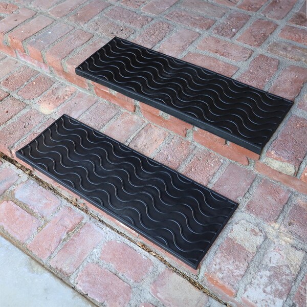 Rubber-Cal Rubber Black, 9.75 in W x 29.13 in L, 0.19 in Thick - 10-104-024-6PK