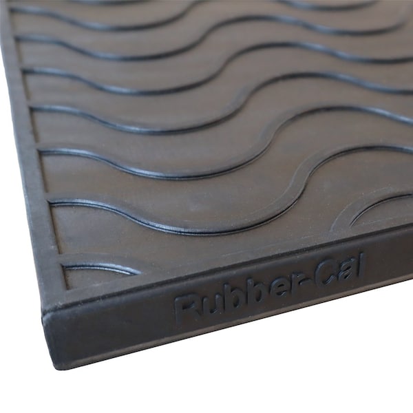 Rubber-Cal Rubber Black, 9.75 in W x 29.13 in L, 0.19 in Thick - 10-104-024-6PK