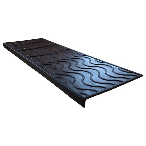 Rubber-Cal Rubber Black, 9.75 in W x 29.13 in L, 0.19 in Thick - 10-104-024-6PK