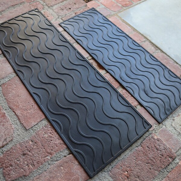 Rubber-Cal Rubber Black, 9.75 in W x 29.13 in L, 0.19 in Thick - 10-104-024-6PK