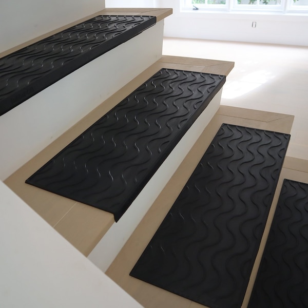 Rubber-Cal Rubber Black, 9.75 in W x 29.13 in L, 0.19 in Thick - 10-104-024-6PK