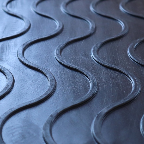 Rubber-Cal Rubber Black, 9.75 in W x 29.13 in L, 0.19 in Thick - 10-104-024-6PK