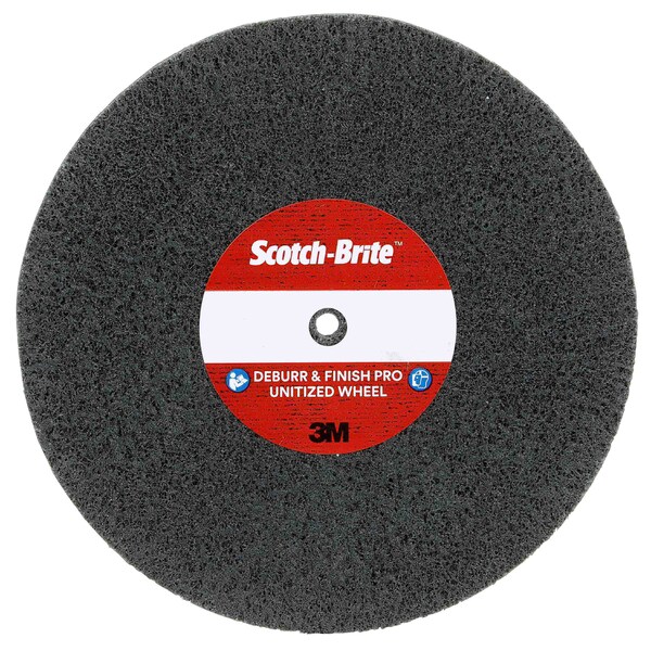 Scotch-Brite Deburr&Finish PRO Unitized Whl, 6inx1/2inx1in, 2S FIN, 4/pk - 7100143460