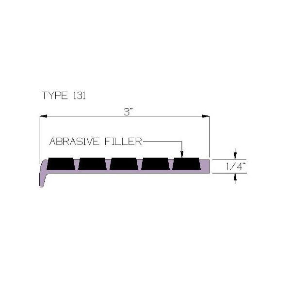 Supergrit 3" Stair Nosing 3'6" Black-Drilled - 131-BLA36