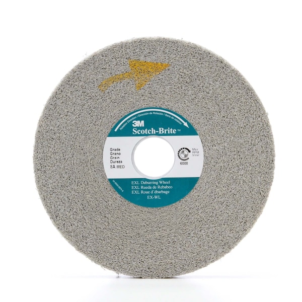 Scotch-Brite EXL Deburring Convolute Wheel, 8S Fine, 8 in x 3/4 in x 3 in, SPR, 3PK - XL-WL