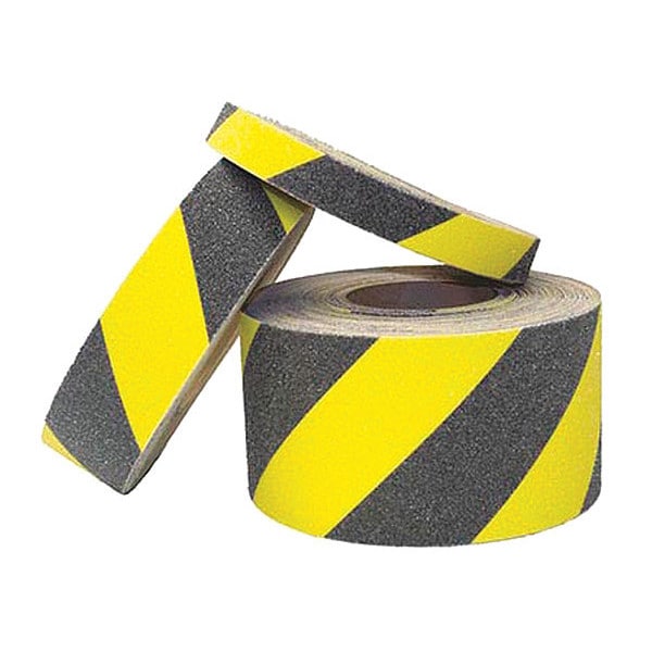 Master Stop Tape, Anti-Slip, Abrsv, 6"X60ft, Yel/Blk, PK2 - 88617