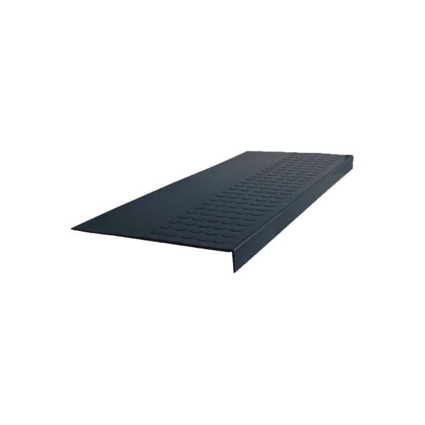 Roppe Rubber Raised Circular Stair Tread Square Nose 12.06in x 36in Black - 36981P100