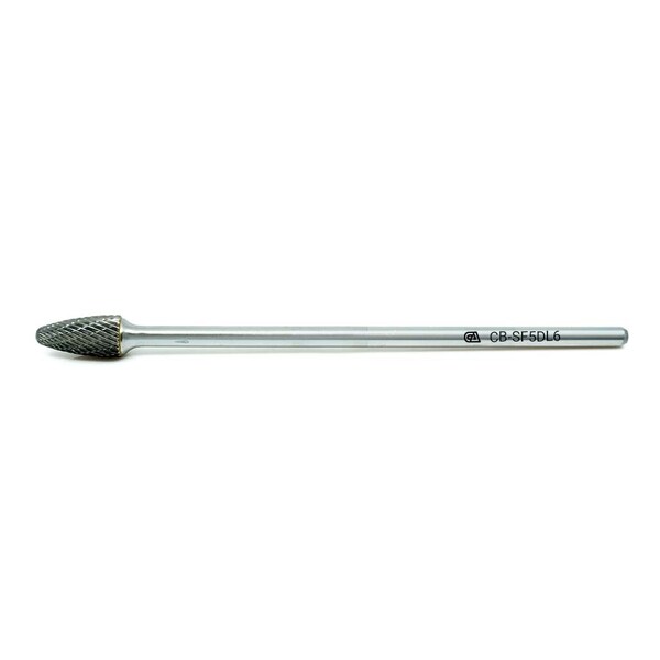 Continental Abrasives SF-5 Double Cut Arch Ball Nose Tungsten Carbide Burr  6" Shank - CB-SF5DL6