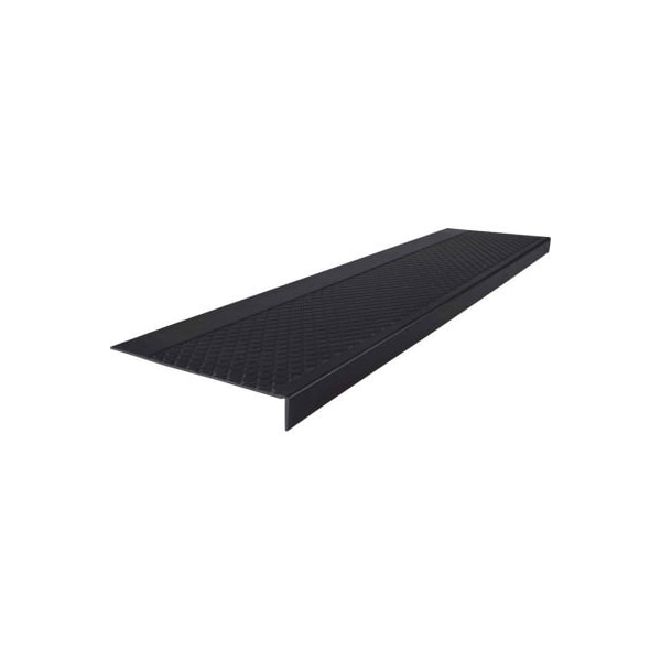 Roppe Rubber Diamond Stair Tread Square Nose 12.31in x 48in Black - 48301P100