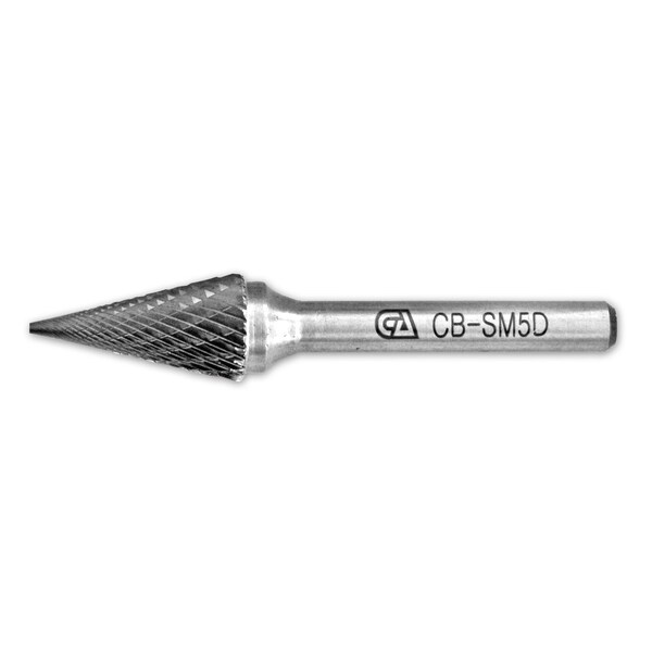 Continental Abrasives SM-5 Double Cut Conical Pointed Nose Tungsten Carbide Burr - CB-SM5D