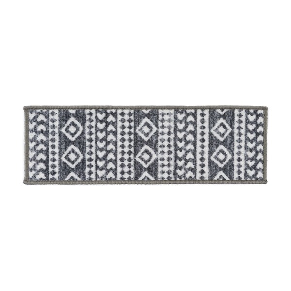 World Rug Gallery Nylon; Back Material : Rubber 8.6" x 26" Grit Size, Gray, 26 W x 8.6 L, 0.2 in Thick - 1539GRAY4PK