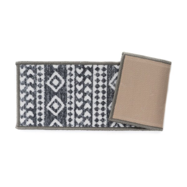 World Rug Gallery Nylon; Back Material : Rubber 8.6" x 26" Grit Size, Gray, 26 W x 8.6 L, 0.2 in Thick - 1539GRAY4PK
