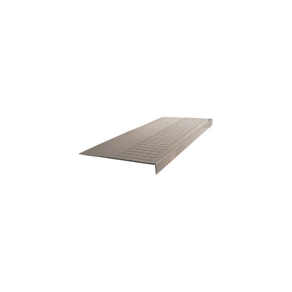 Roppe Rubber Raised Circular Stair Tread Square Nose 12.06in x 48in Pewter - 48983P178