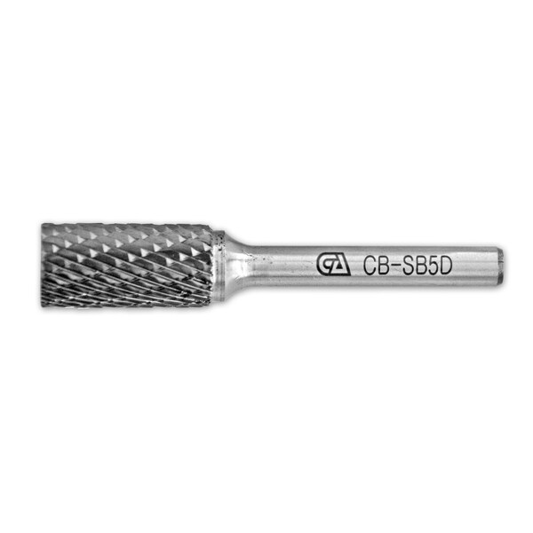 Continental Abrasives SB-5 Double Cut Cylindrical With End Cut Tungsten Carbide Burr - CB-SB5D