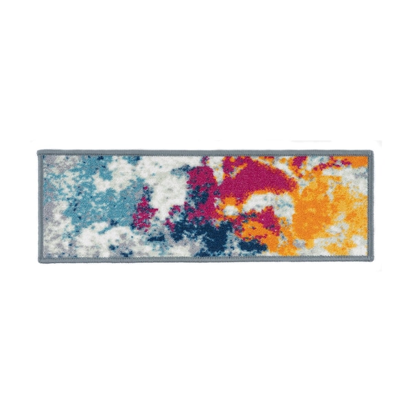 World Rug Gallery Nylon; Back Material : Rubber 8.6" x 26" Grit Size, Multi, 26 W x 8.6 L, 0.2 in Thick - 1522MULTI4PK