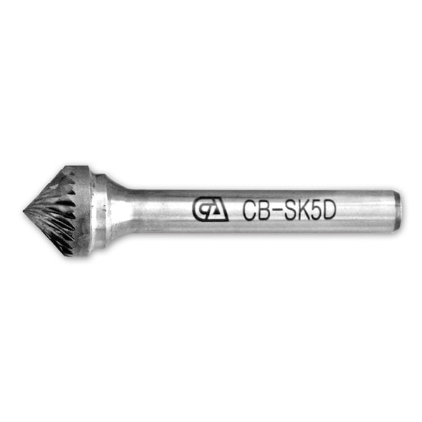 Continental Abrasives SK-5 Double Cut 90 Degree Cone Tungsten Carbide Burr - CB-SK5D