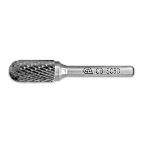 Continental Abrasives SC-5 Double Cut Cylindrical With Ball Nose Tungsten Carbide Burr - CB-SC5D