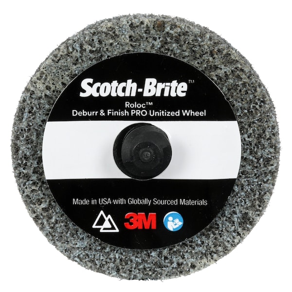 Scotch-Brite Scotch Brite Roloc Deburr and Finish PRO Unitized Wheel, 8C Medium, TR, 2 in x 1/8 in, 60PK - DP-UR